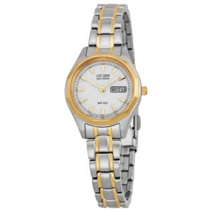 Eco-Drive Sport White Dial Two-tone Ladies Watch EW3144-51A - luxury watch