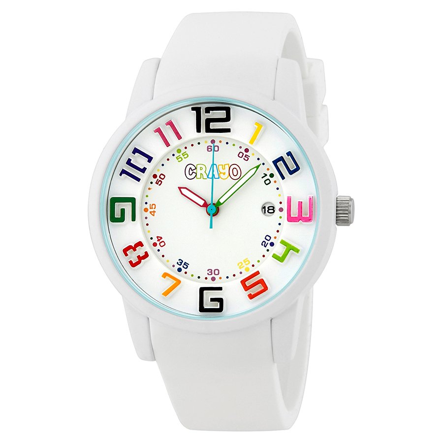 Crayo Festival White Dial White Silicone Unisex Watch CR2001