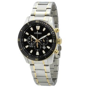 Citizen Chronograph Quartz Black Dial Two-Tone Men's Watch AN8184-89E