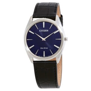 Citizen Stiletto Eco-Drive Navy Blue Guilloche Dial Men's Watch AR3070-04L