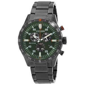 Citizen Chronograph GMT Eco-Drive Green Dial Men's Watch AT2527-80X