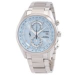 Citizen Perpetual World Time Chronograph Blue Dial Men's Watch AT8260-85M