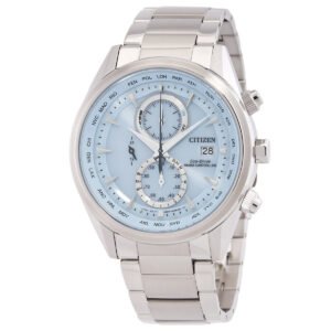 Citizen Perpetual World Time Chronograph Blue Dial Men's Watch AT8260-85M