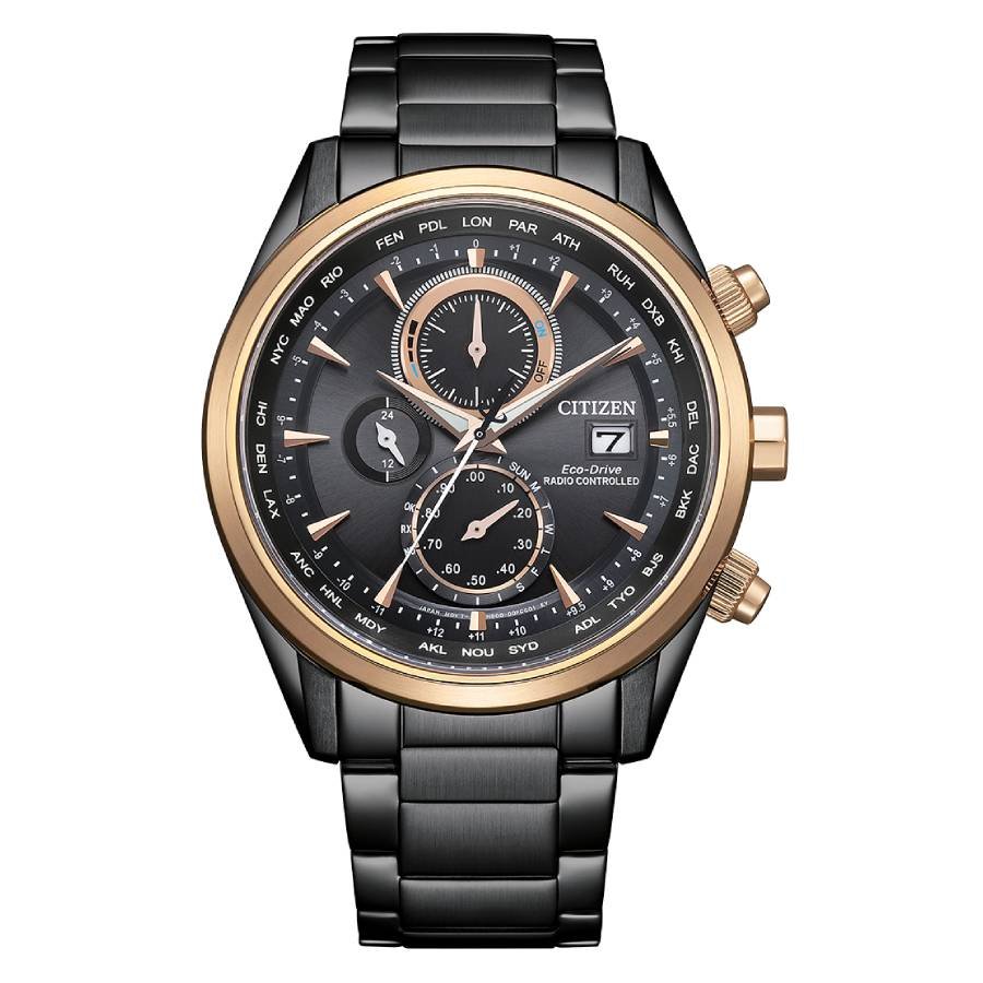 Citizen Radio-Controlled World Time Chronograph Black Dial Men's Watch AT8268-83E