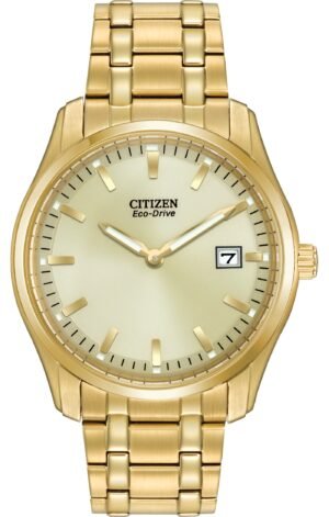 Citizen Eco-Drive Chamagne Dial Gold-Tone Stainless Steel Men's Watch AU1042-53P
