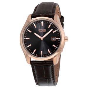 Citizen Eco Drive Black Dial Brown Leather Men's Watch AU1043-00E