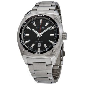 Citizen Eco-Drive Black Dial Stainless Steel Men's Watch AW1040-56E