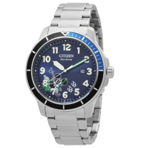 Citizen Mickey Water Sport Eco-Drive Blue Dial Batman Bezel Men's Watch AW1529-81W