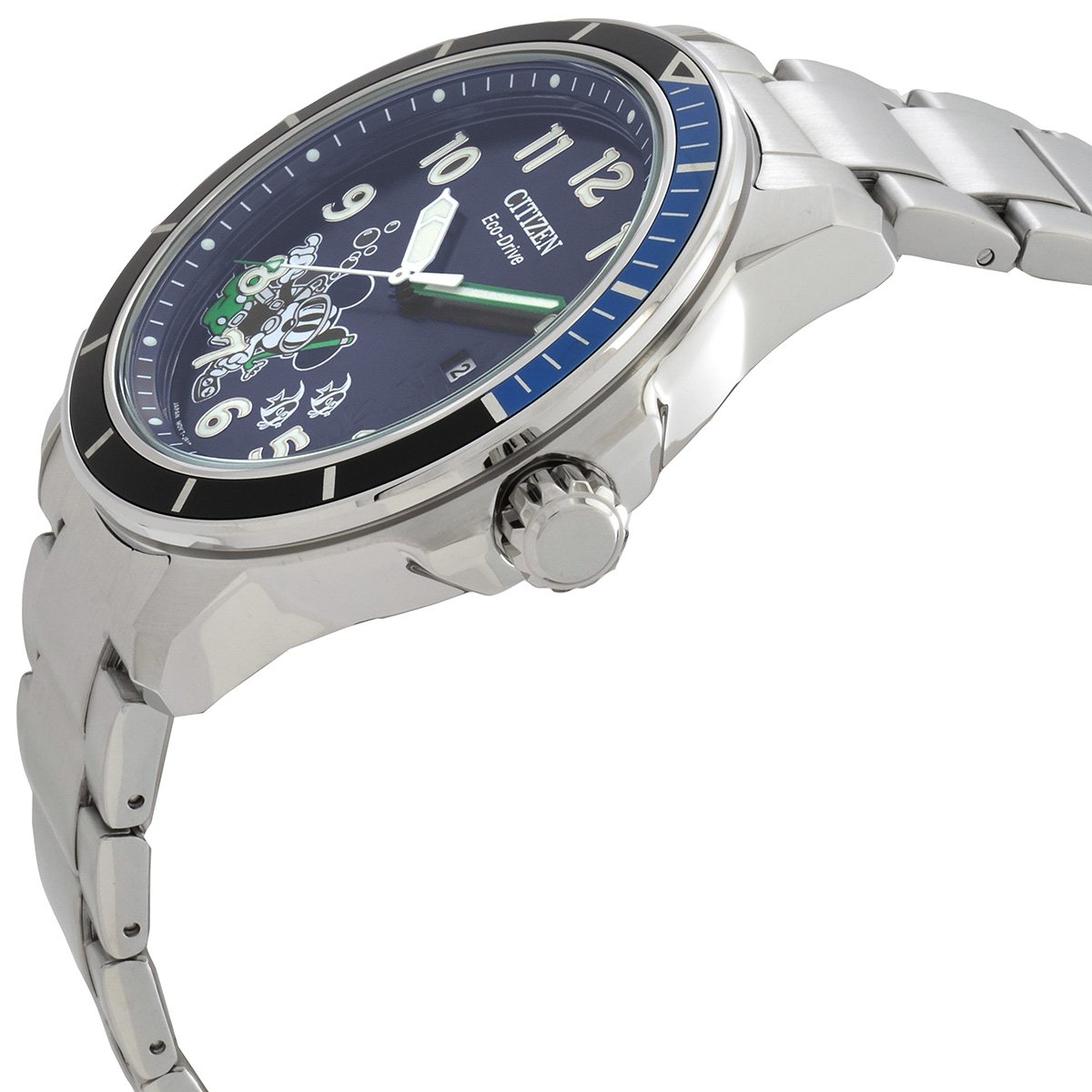 Citizen Mickey Water Sport Eco-Drive Blue Dial Batman Bezel Men's Watch AW1529-81W - Image 2