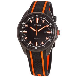 Citizen Drive Quartz Black Dial Black Rubber Men's Watch AW1608-01E