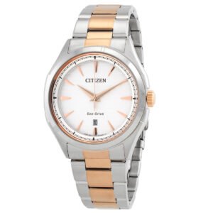 Citizen Core Eco-Drive White Dial Two-Tone Men's Watch AW1756-89A