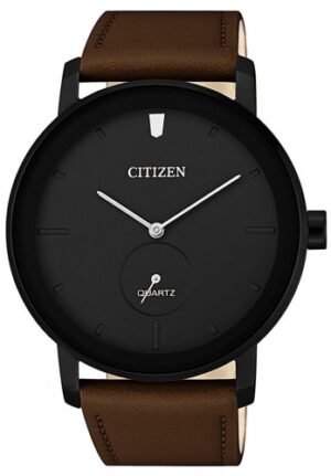 Citizen Quartz Black Dial Brown Leather Men's Watch BE9185-08E