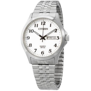Citizen Quartz White Dial Stainless Steel Men's Watch BF5000-94A
