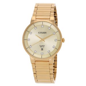Citizen Quartz Crystal Champagne Dial Men's Watch BI5012-53Q