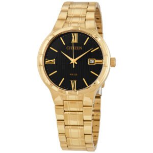 Citizen Quartz Black Dial Yellow Gold-tone Men's Watch BI5022-50E