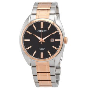 Citizen Quartz Black Dial Two-Tone Men's Watch BI5104-57E