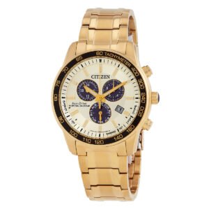 Citizen Brycen Eco-Drive Chronograph Gold Dial Men's Watch BL5512-59P
