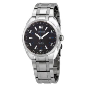 Citizen Eco-Drive Titanium Black Dial Men's Watch BM6901-55E