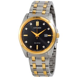 Citizen Corso Diamond Black Dial Two-tone Men's Watch BM7107-50E