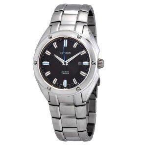 Citizen Eco-Drive Black Dial Titanium Men's Watch BM7130-58E