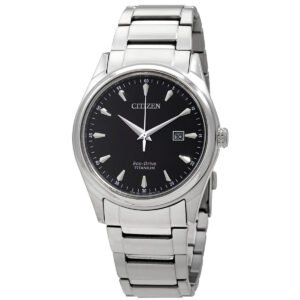 Citizen Eco-Drive Black Dial Titanium Men's Watch BM7360-82E