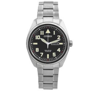 Citizen Garrison Eco-Drive Black Dial Super Titanium Men's Watch BM8560-88E