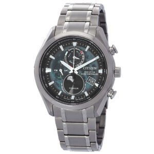 Citizen Radiocontrolado Perpetual Chronograph Quartz Green Dial Men's Watch BY1010-81X