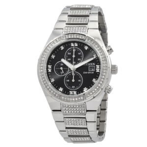 Citizen Crystal Chronograph Eco-Drive Black Dial Men's Watch CA0750-53E