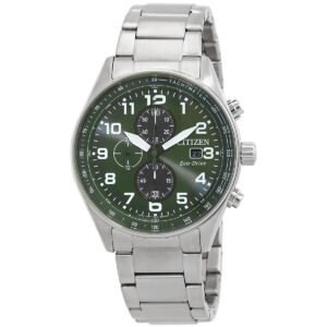 Citizen Eco-Drive Chronograph Green Dial Men's Watch CA0770-72X