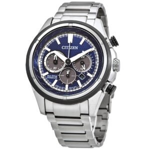 Citizen Blue Dial Eco-Drive Super Titanium Chronograph Watch CA4241-55L