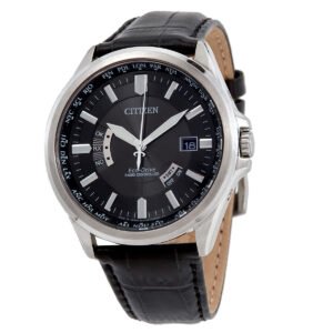 Citizen Eco-Drive Black Dial Black Leather Men's Watch CB0011-00E