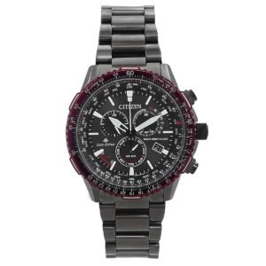 Citizen Promaster Perpetual Alarm World Time Chronograph GMT Black Dial Men's Watch CB5009-55E