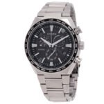 Citizen Attesa Perpetual Alarm World Time Chronograph Black Dial Men's Watch CB5966-69E