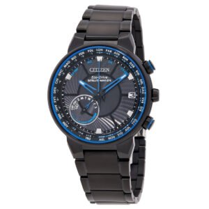 Citizen Satellite Wave Perpetual World Time Black Dial Men's Watch CC3038-51E