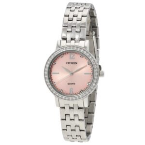 Citizen Quartz Crystal Pink Dial Ladies Watch EL3100-55W