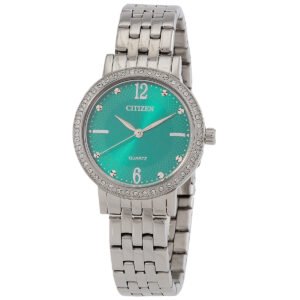 Citizen Quartz Crystal Green Dial Ladies Watch EL3100-55Z