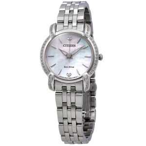 Citizen Jolie Eco-Drive Diamond Mother of Pearl Dial Ladies Watch EM0690-50D