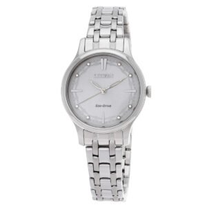 Citizen Eco-Drive Crystal White Dial Ladies Watch EM0890-85A
