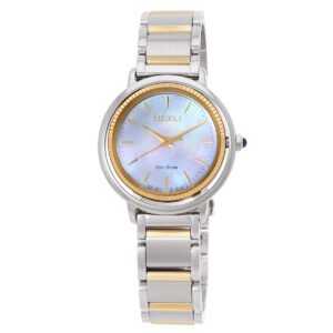 Citizen L Eco-Drive Mother of Pearl Dial Two-Tone Ladies Watch EM1104-83D