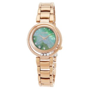 Citizen L Eco-Drive Diamond Green Mother of Pearl Dial Ladies Watch EM1113-82Y