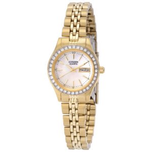 Citizen Quartz Crystal White Mother of Pearl Dial Ladies Watch EQ0532-55D