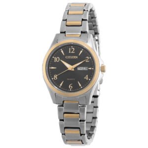 Citizen Quartz Black Dial Two-Tone Ladies Watch EQ0614-52E
