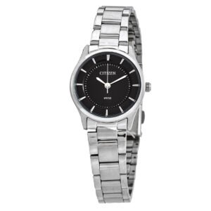 Citizen Quartz Black Dial Stainless Steel Ladies Watch ER0201-56E