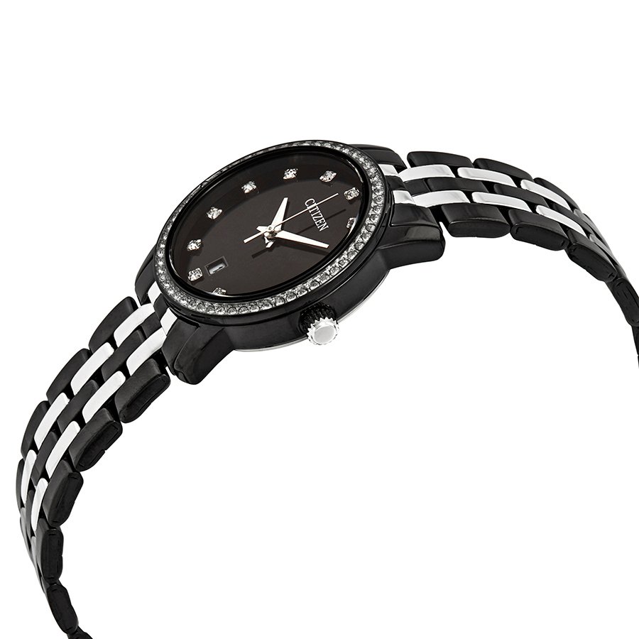 Citizen Swarovski Crystal Black Dial Ladies Watch EU6037-57E - Image 2