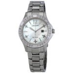 Citizen Elektra Diamond White Mother of Pearl Dial Ladies Watch EW2510-50D