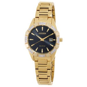 Citizen Eco-Drive Diamond Black Dial Ladies Watch EW2652-55E