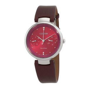 Citizen L Eco-Drive Red Dial Ladies Watch FD1100-10X