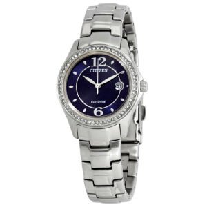 Citizen Silhouette Crystal Eco-Drive Blue Dial Stainless Steel Ladies Watch FE1140-86L