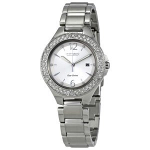 Citizen Silhouette Crystal Silver Dial Ladies Watch FE1160-54A