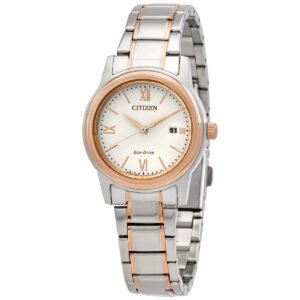 Citizen Eco-Drive White Dial Two-Tone Ladies Watch FE1226-82A